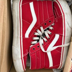 Red High-Top Sneakers with White Accents